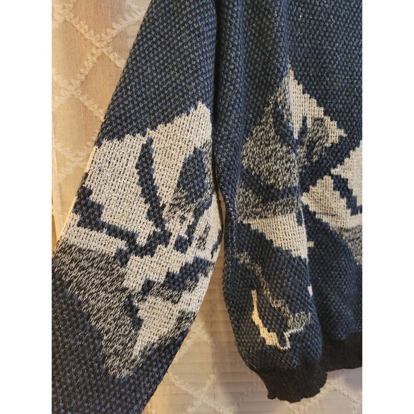 Vintage Mens Sweater Large Geometric Acrylic Cosby Preppy Old Money Aspen Lodge - Picture 15 of 16